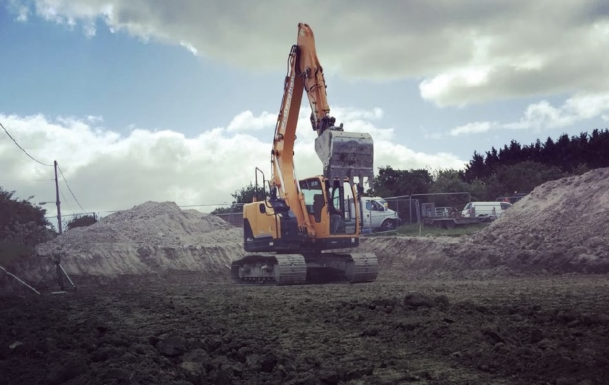 A digger on site for excavations